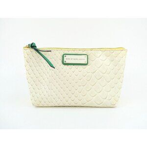 Marc By Marc Jacobs Snake Embossed Natural Yellow Zip Pouch
